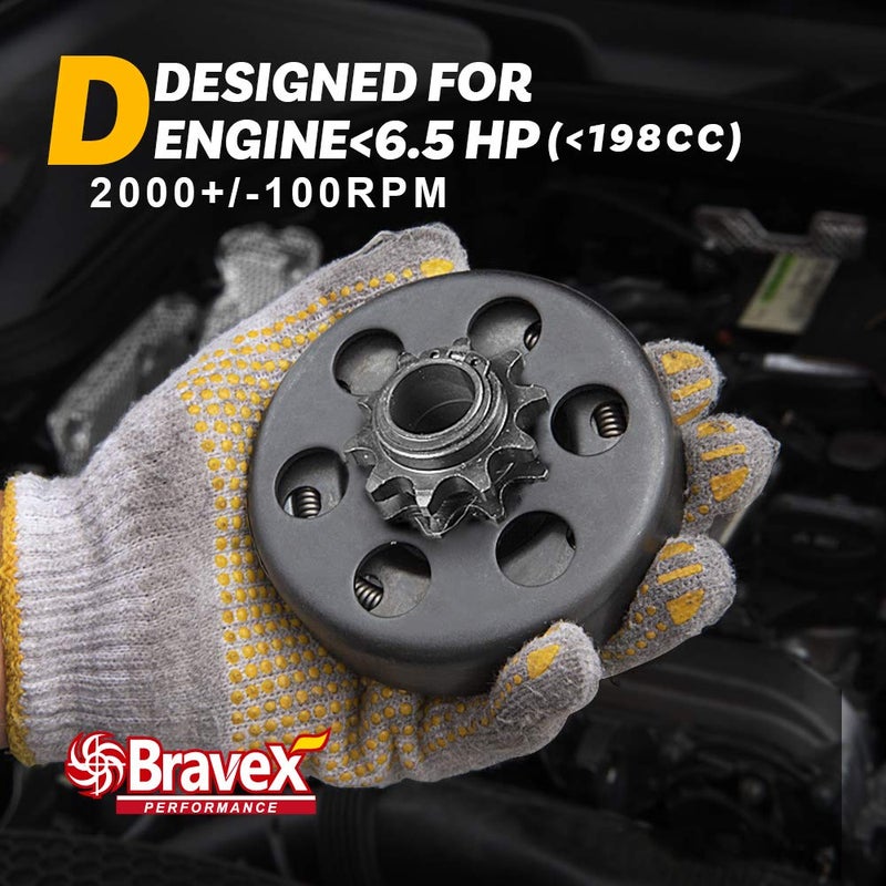 Bravex Centrifugal Clutch, Go Kart Clutch 3/4"" Bore 10 Tooth For #40/41/420 Chain Fun Kart Mini Bike Upgrade - Image 4